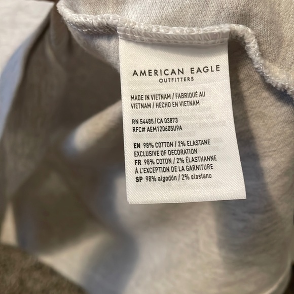 American Eagle Outfitters Short Sleeve Polo Shirt in Light Gray Small NWT - Picture 7 of 9